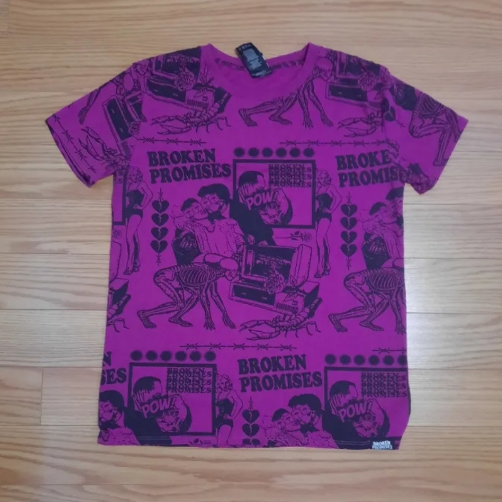 Pink Magenta Broken Promises Graphic Tshirt